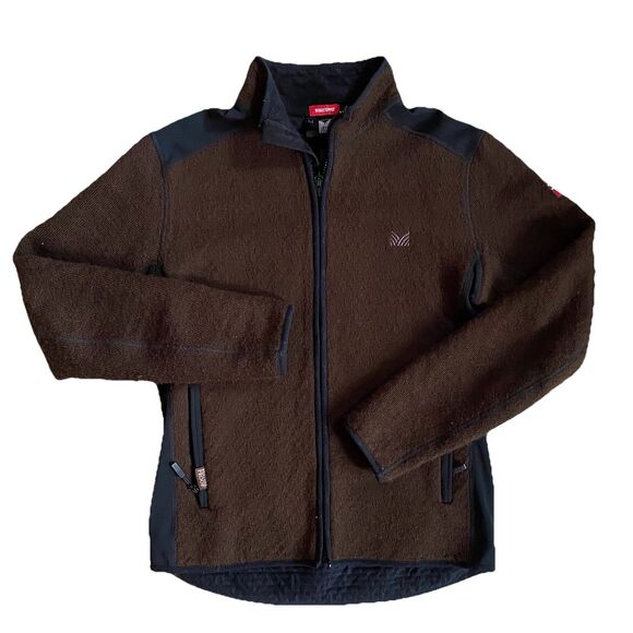 Dale Of Norway Windstopper Wool Blend Full Zip Medium Brown Long Sleeve - Picture 1 of 8